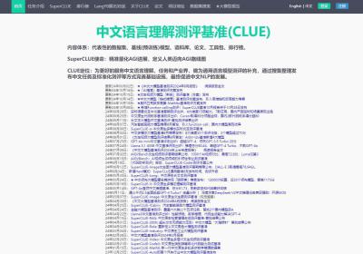 CLUE中文语言理解基准测评