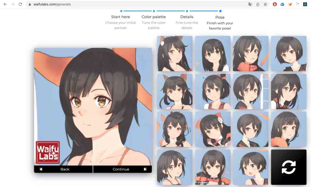 Waifu Labs AI 绘制自定义动漫肖像