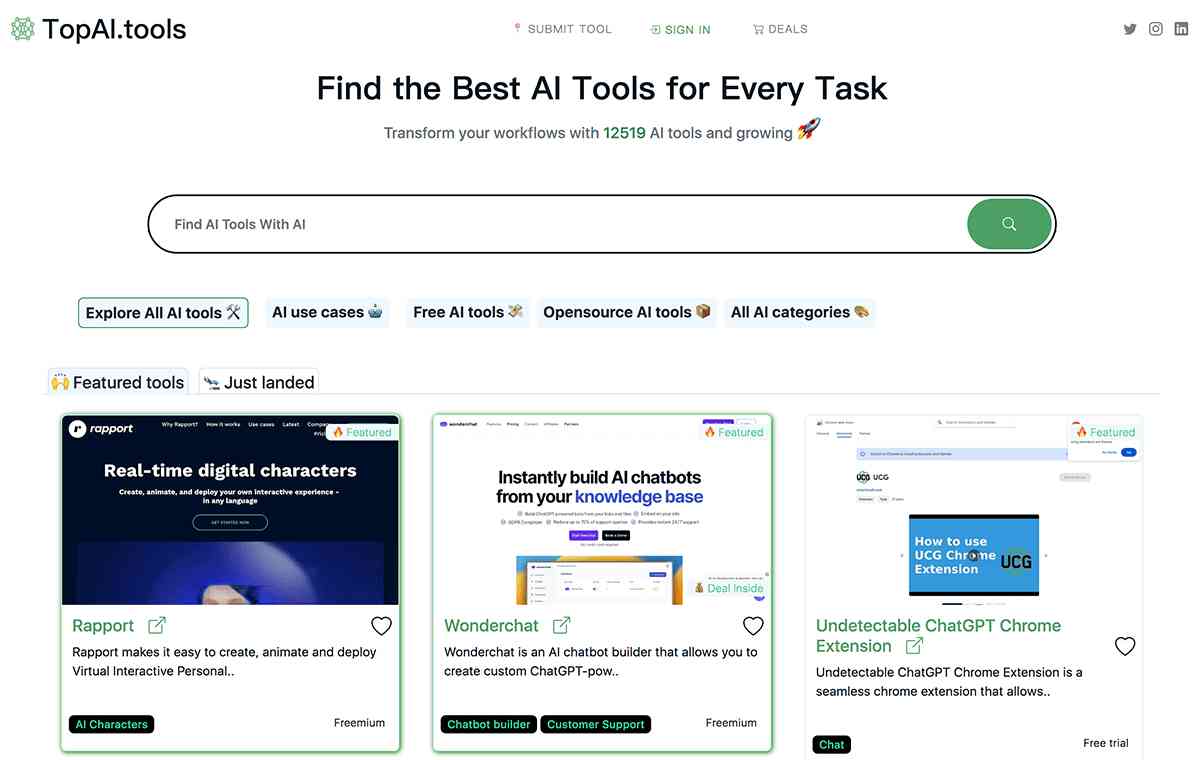 TopAI.tools 平台界面截图